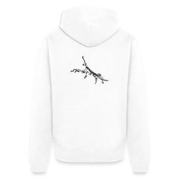 Black Locust – Insect Illustration - Unisex Premium Organic Zip Hoodie - white - Back - Thijin (182cm)