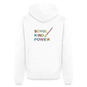 Schoolchild Power - Unisex Premium Organic Zip Hoodie - white - Back - Thijin (182cm)