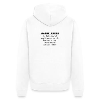 Geschenkideen für Mathelehrer - Unisex Premium Bio Zip Hoodie - Weiß - Hinten - Thijin (182cm)