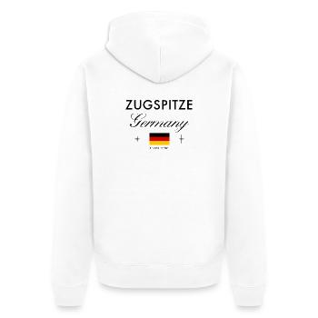 Zugspitze Deutschland Koordinaten Reise Souvenir - Unisex Premium Bio Zip Hoodie - Weiß - Hinten - Thijin (182cm)
