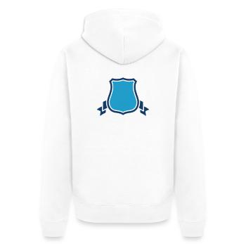 Blason bleu, blason, emblème vierge, insigne héraldique - Veste à capuche bio Premium Unisexe - blanc - Dos - Thijin (182cm)