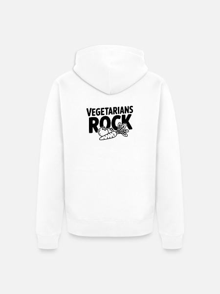 Vegetarians Rock - Unisex Premium Bio Zip Hoodie - Weiß