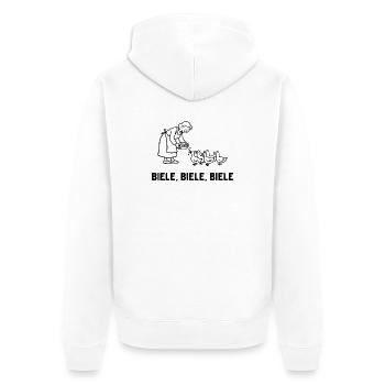  Biele Biele Biele Entenfütterung Bauernhof - Unisex Premium Bio Zip Hoodie - Weiß - Hinten - Thijin (182cm)