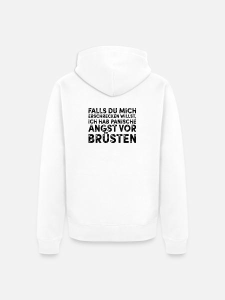 Panische Angst vor Brüsten - Unisex Premium Bio Zip Hoodie - Weiß