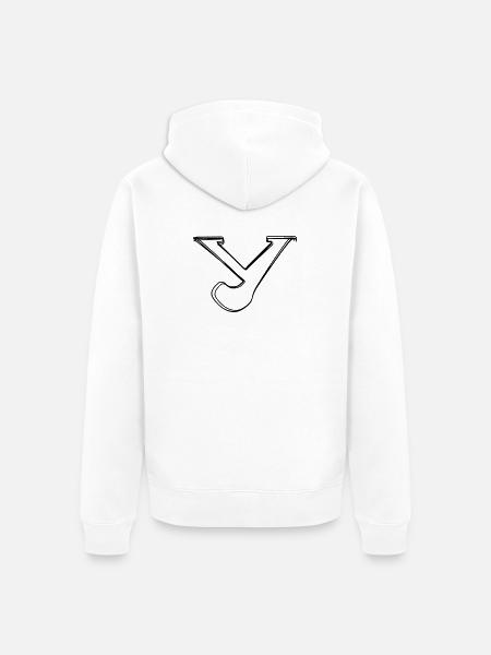 Kleinbuchstabe y handgezeichnet - Unisex Premium Bio Zip Hoodie - Weiß