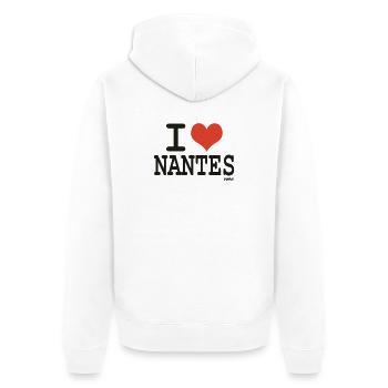 i love Nantes - couleurs personnalisables - Veste à capuche bio Premium Unisexe - blanc - Dos - Thijin (182cm)