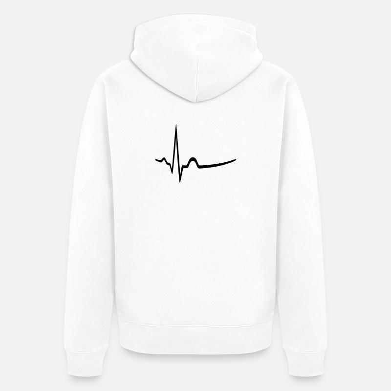 EKG - Sinusrhythmus - Arzt - Unisex Premium Bio Zip Hoodie - Weiß