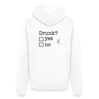 drunk - Unisex Premium Organic Zip Hoodie - white - Back - Thijin (182cm)