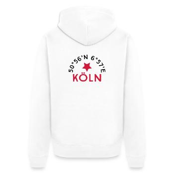 Köln - Unisex Premium Bio Zip Hoodie - Weiß - Hinten - Thijin (182cm)