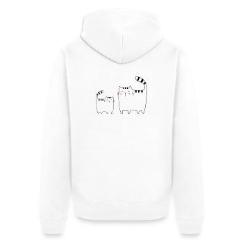 Cats Family Cat Kitten - Unisex Premium Organic Zip Hoodie - white - Back - Thijin (182cm)