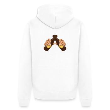 two beers! For the beer lover! - Unisex Premium Organic Zip Hoodie - white - Back - Thijin (182cm)
