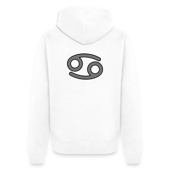 Krebs Horoskop Tierkreiszeichen Sternzeichen - Unisex Premium Bio Zip Hoodie - Weiß - Hinten - Thijin (182cm)