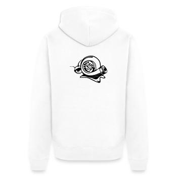 Auto-rotation Courses d’escargots au rythme rapide - Veste à capuche bio Premium Unisexe - blanc - Dos - Thijin (182cm)