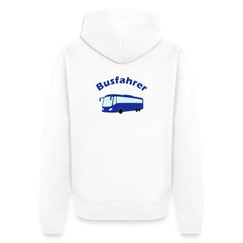 Busfahrer Design - Unisex Premium Bio Zip Hoodie - Weiß - Hinten - Thijin (182cm)
