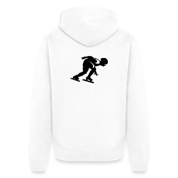 short track - Unisex Premium Organic Zip Hoodie - white - Back - Thijin (182cm)