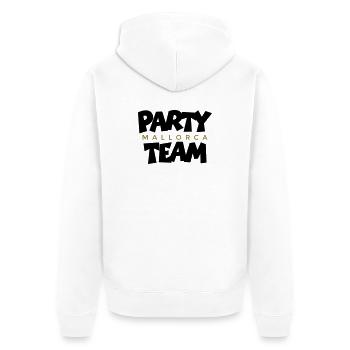 Mallorca Gold Party Team - Unisex Premium Bio Zip Hoodie - Weiß - Hinten - Thijin (182cm)
