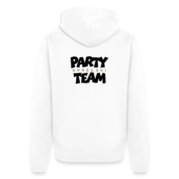 Après-Ski Party Team (zweifarbig) Wintersport - Unisex Premium Bio Zip Hoodie - Weiß - Hinten - Thijin (182cm)