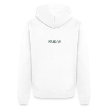 Friday - Unisex Premium Organic Zip Hoodie - white - Back - Thijin (182cm)