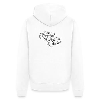 Buggy - Unisex Premium Bio Zip Hoodie - Weiß - Hinten - Thijin (182cm)