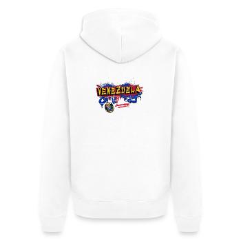Design de drapeau graffiti du Venezuela - Veste à capuche bio Premium Unisexe - blanc - Dos - Thijin (182cm)