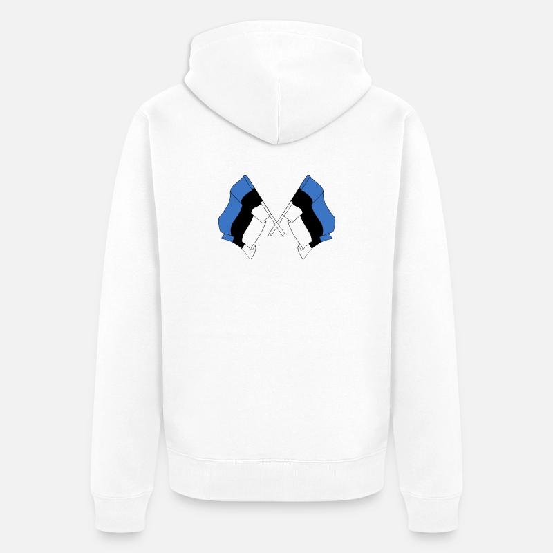 Deux drapeaux Estonie - Veste à capuche bio Premium Unisexe - blanc