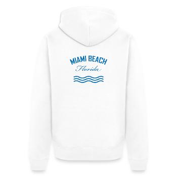 Miami Beach Florida Vintage Logo - Unisex Premium Bio Zip Hoodie - Weiß - Hinten - Thijin (182cm)