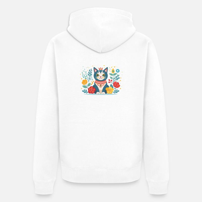 chat mignon - Veste à capuche bio Premium Unisexe - blanc