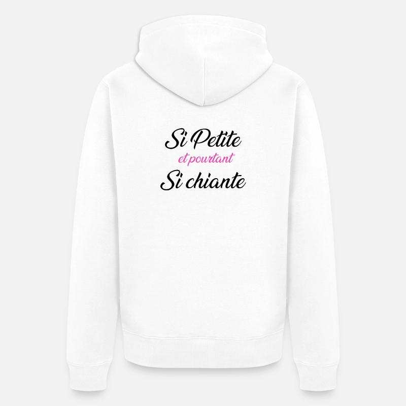 so klein und doch so langweilig - Unisex Premium Bio Zip Hoodie - Weiß