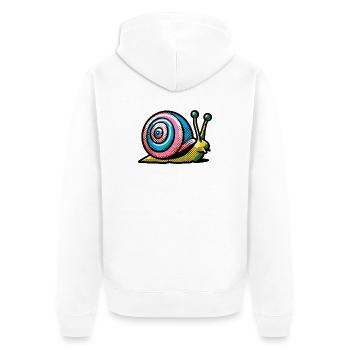 Snail - Unisex Premium Organic Zip Hoodie - white - Back - Thijin (182cm)