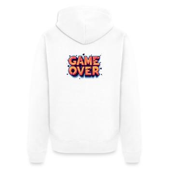 Game Over - Unisex Premium Bio Zip Hoodie - Weiß - Hinten - Thijin (182cm)