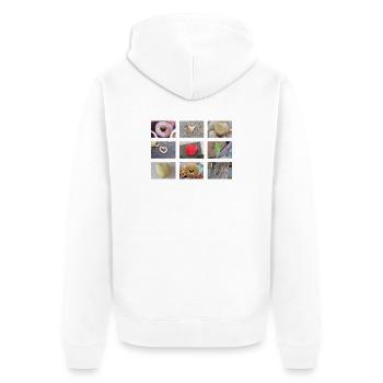 Love ist everywhere. - Unisex Premium Bio Zip Hoodie - Weiß - Hinten - Thijin (182cm)