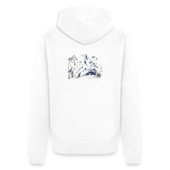 Outdoor Adventures - Unisex Premium Bio Zip Hoodie - Weiß - Hinten - Thijin (182cm)