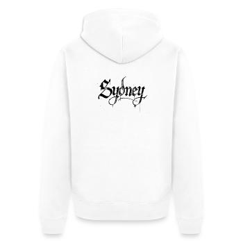 Sydney - Unisex Premium Organic Zip Hoodie - white - Back - Thijin (182cm)