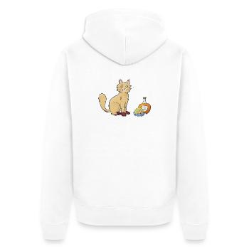 Chat-rentais - Unisex Premium Bio Zip Hoodie - Weiß - Hinten - Thijin (182cm)