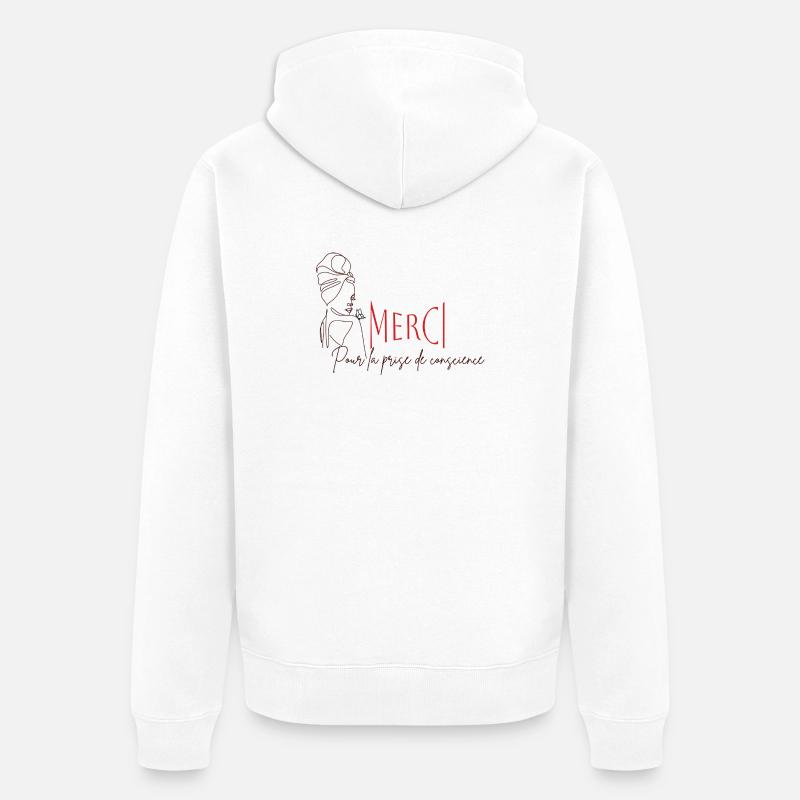 Merci pour la prise de conscience - Veste à capuche bio Premium Unisexe - blanc