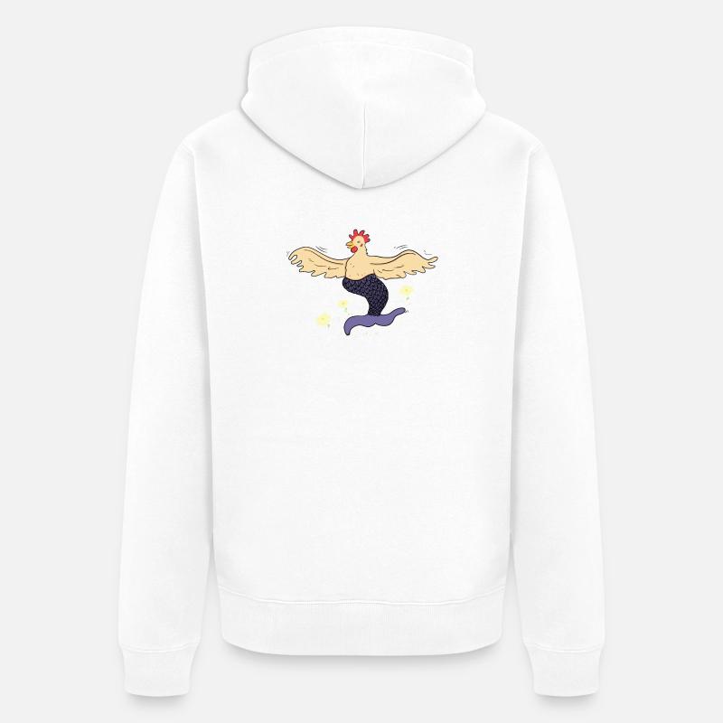Joyeuse poule-sirène - Veste à capuche bio Premium Unisexe - blanc