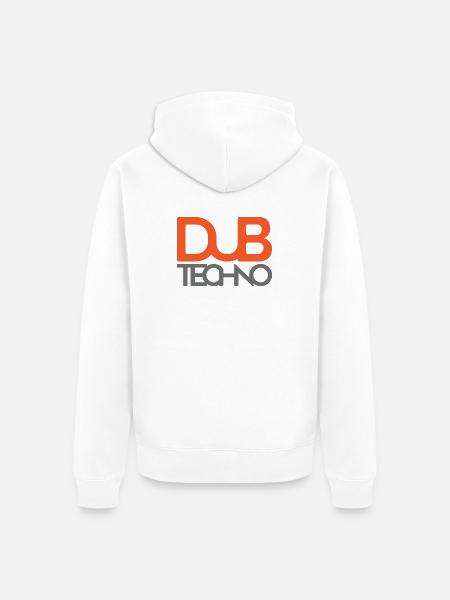 Dub Techno Logo Tee - Unisex Premium Organic Zip Hoodie - white