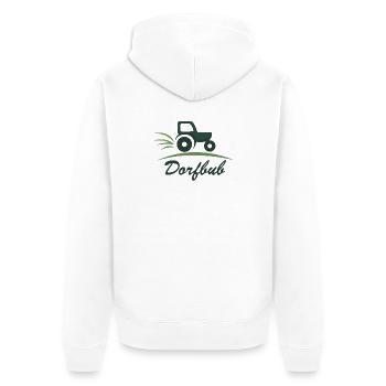 Village Club Tractor Grass Logo Tractor Farmer Village - Unisex Premium Organic Zip Hoodie - white - Back - Thijin (182cm)