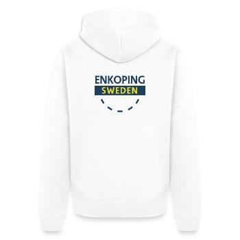 Enköping Schweden Stadtschild - Unisex Premium Bio Zip Hoodie - Weiß - Hinten - Thijin (182cm)