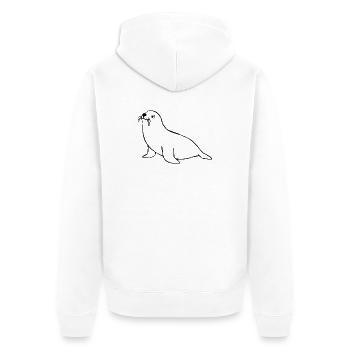 Seal seal Northern Germany gift Christmas - Unisex Premium Organic Zip Hoodie - white - Back - Thijin (182cm)