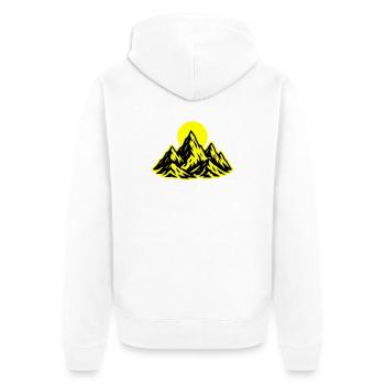 Soleil des montagnes - Veste à capuche bio Premium Unisexe - blanc - Dos - Thijin (182cm)