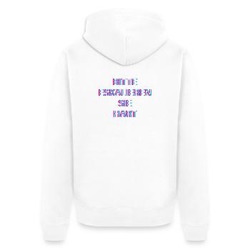 Hardtekk Tekk - Unisex Premium Bio Zip Hoodie - Weiß - Hinten - Thijin (182cm)