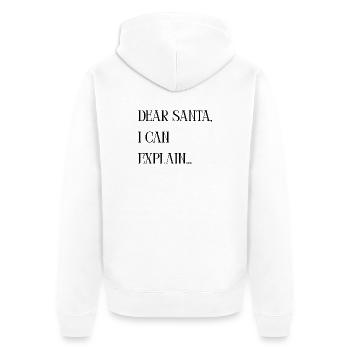 Title Dear Santa I can explain – Lustiger Spruch - Unisex Premium Organic Zip Hoodie - white - Back - Thijin (182cm)
