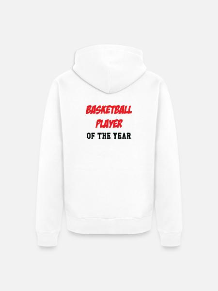 Basketball Player of the Year - Unisex Premium Organic Zip Hoodie - white