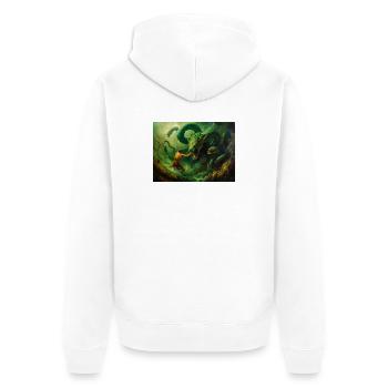Heracles Battles the Hydra of Lerna - Unisex Premium Organic Zip Hoodie - white - Back - Thijin (182cm)