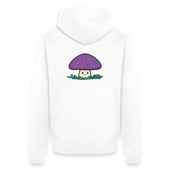 Héros Câlin Champignon Violet - Veste à capuche bio Premium Unisexe - blanc - Dos - Thijin (182cm)