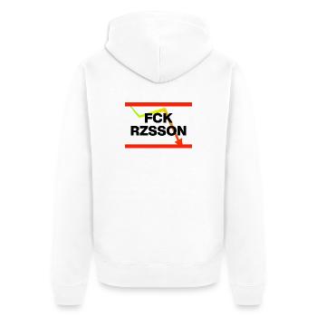 FFF DE RZZSSN ! MERDE REZEESSION POUR TOUTE L’ALLEMAGNE - Veste à capuche bio Premium Unisexe - blanc - Dos - Thijin (182cm)