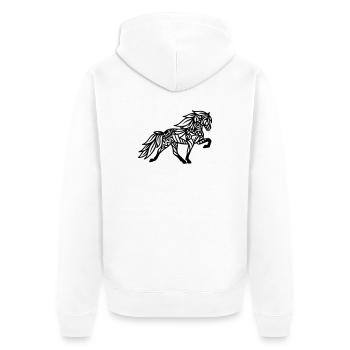 Mandala Tölter - Unisex Premium Bio Zip Hoodie - Weiß - Hinten - Thijin (182cm)