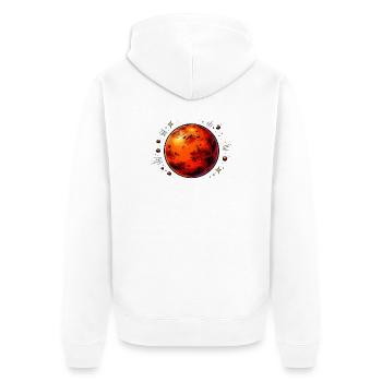 Red Planet Mars - Unisex Premium Organic Zip Hoodie - white - Back - Thijin (182cm)
