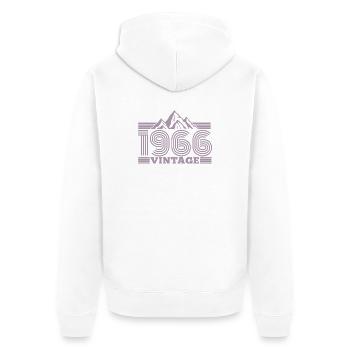 Randonnée en montagne vintage du 60e anniversaire de 1966 - Veste à capuche bio Premium Unisexe - blanc - Dos - Thijin (182cm)